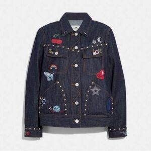 NWOT COACH EMBROIDERED JEAN JACKET Size S